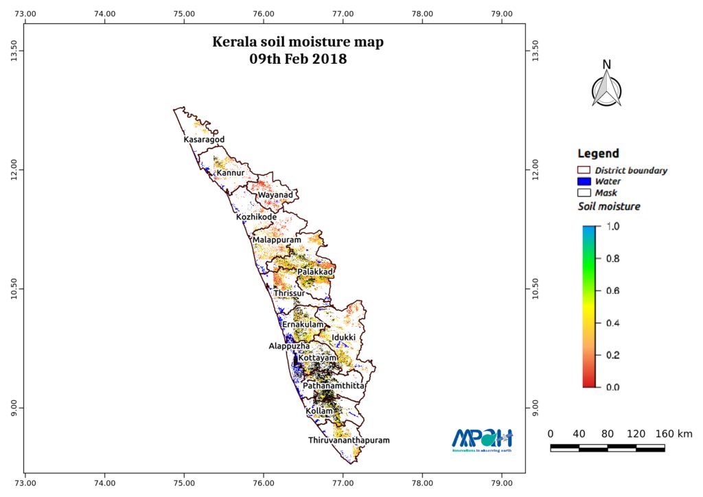 Soil Moisture Map for the state of Kerala